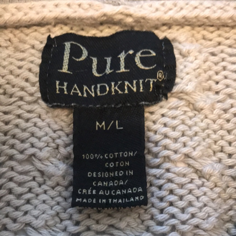 100% cotton knit cozy warm button up sweater with lined hood and pockets - Picture 2 of 8
